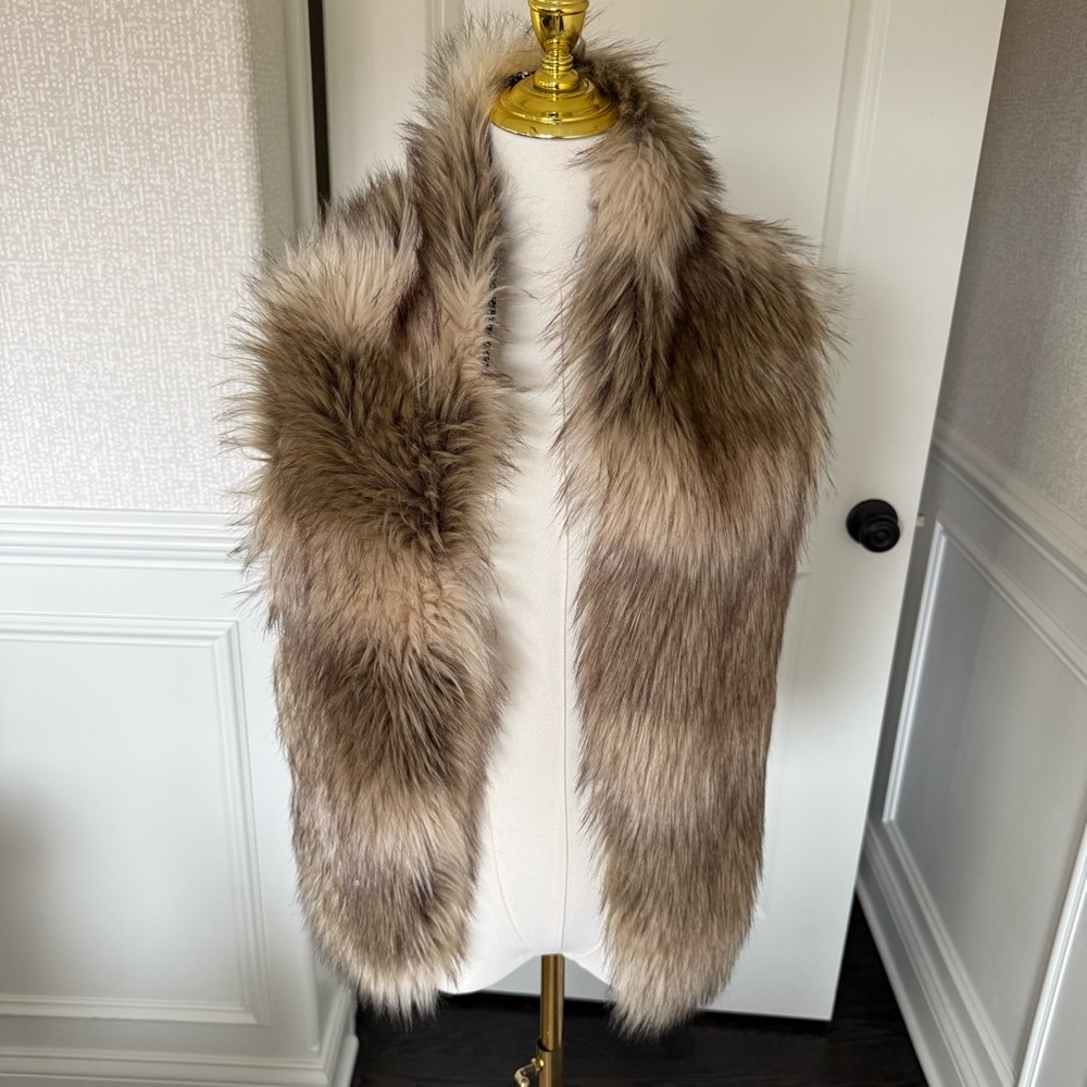 Topshop Faux Fur Vest with Polka Dot Lining